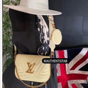 Louis Vuitton New Wave Multi Pochette Quilted Leather-  Banana Color NEW